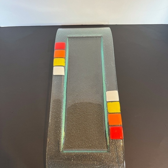Retro Multi Color Glass Arched Serving Platter - Picture 14 of 14